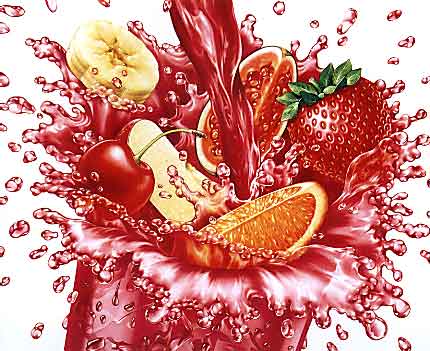 Lori Anzalone Illustration - Beverage Illustrator of Fruit Iced Tea package illustration