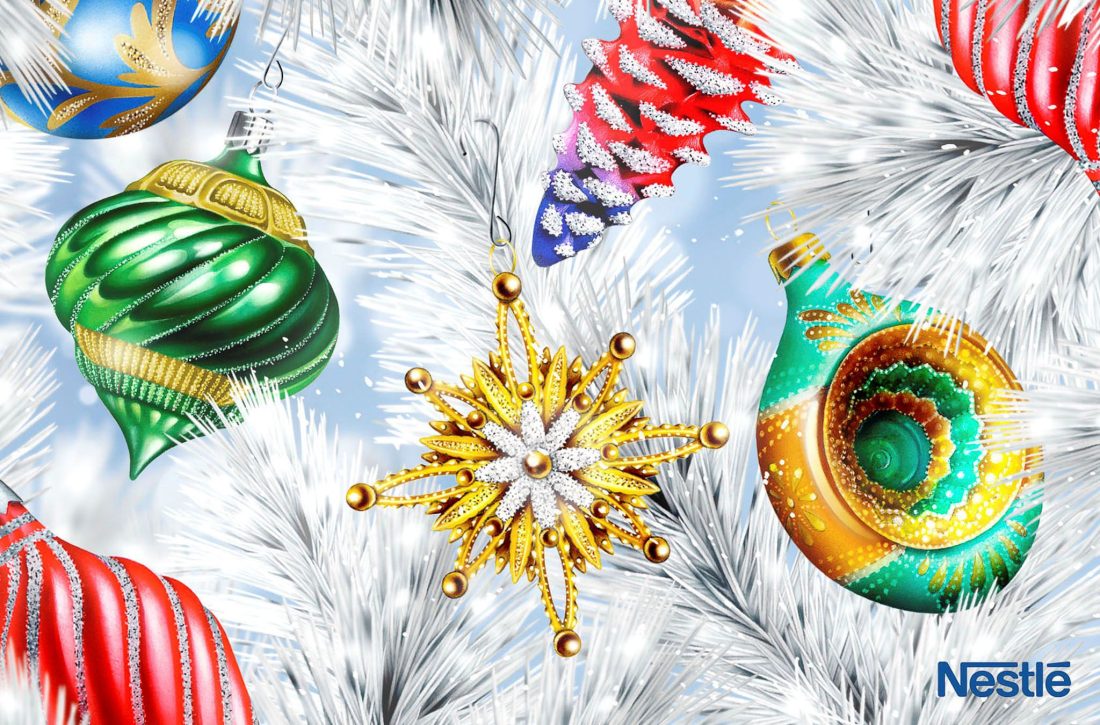 Nestle Holiday Tin Ornaments